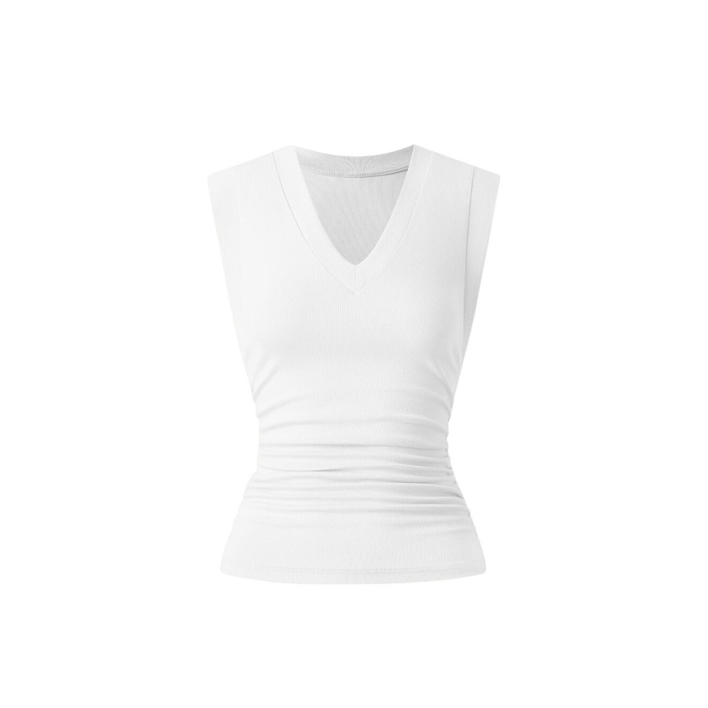 OGL Classic V-Neck Sleeveless Tank Top - White